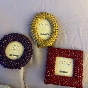 Pier 1 Beaded Photo Frames - Yellow, Purple, Red